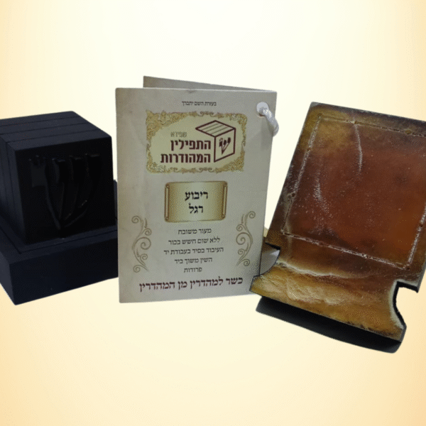 בתי תפילין בהמה גסה מעור אמריקאי בגימור שיש - תפילין שפירא