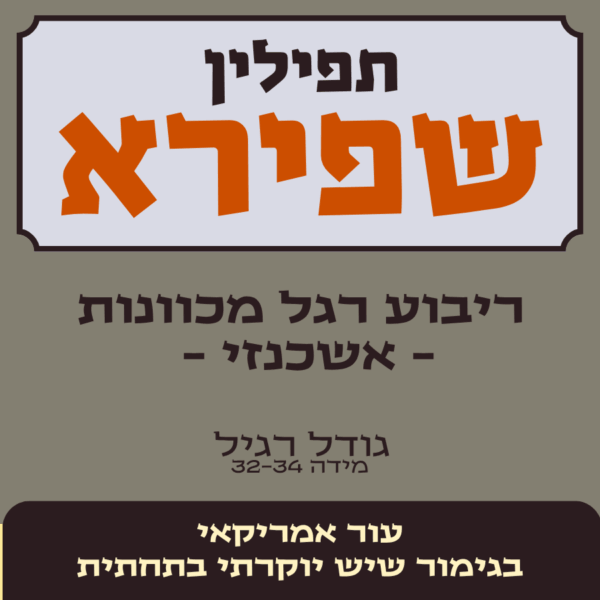 תפילין שפירא - ריבוע רגל מכוונות - עור אמריקאי בגימור שיש